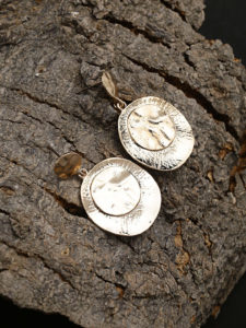 Handcrafted coin western earrings