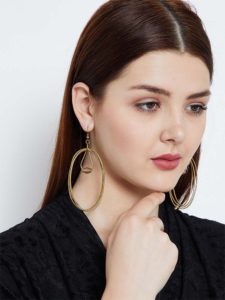 Multi Oval Swirls Gold Plated Designer Western Earrings