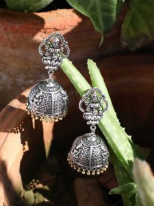 Deity Temple Silver Traditional Tribal Jewellery Jhumka Earrings