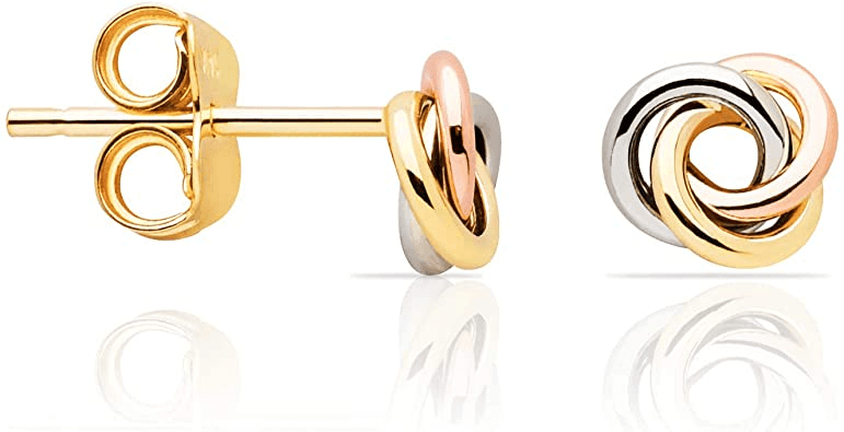 Tri-Colour Gold Earrings design for daily use
