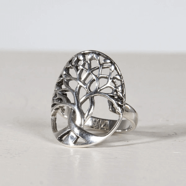 Oxidized Silver Vintage Tree Ring