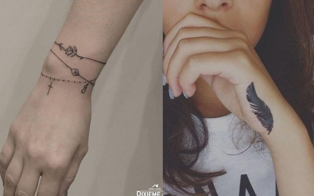 Tiny delicate flower tattoos on forearms - Tattoogrid.net