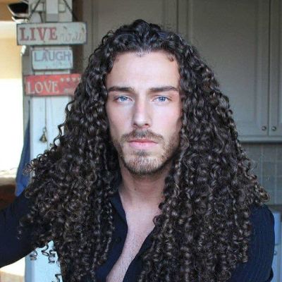 long curl men hairstyle