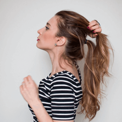 hair style on jeans top