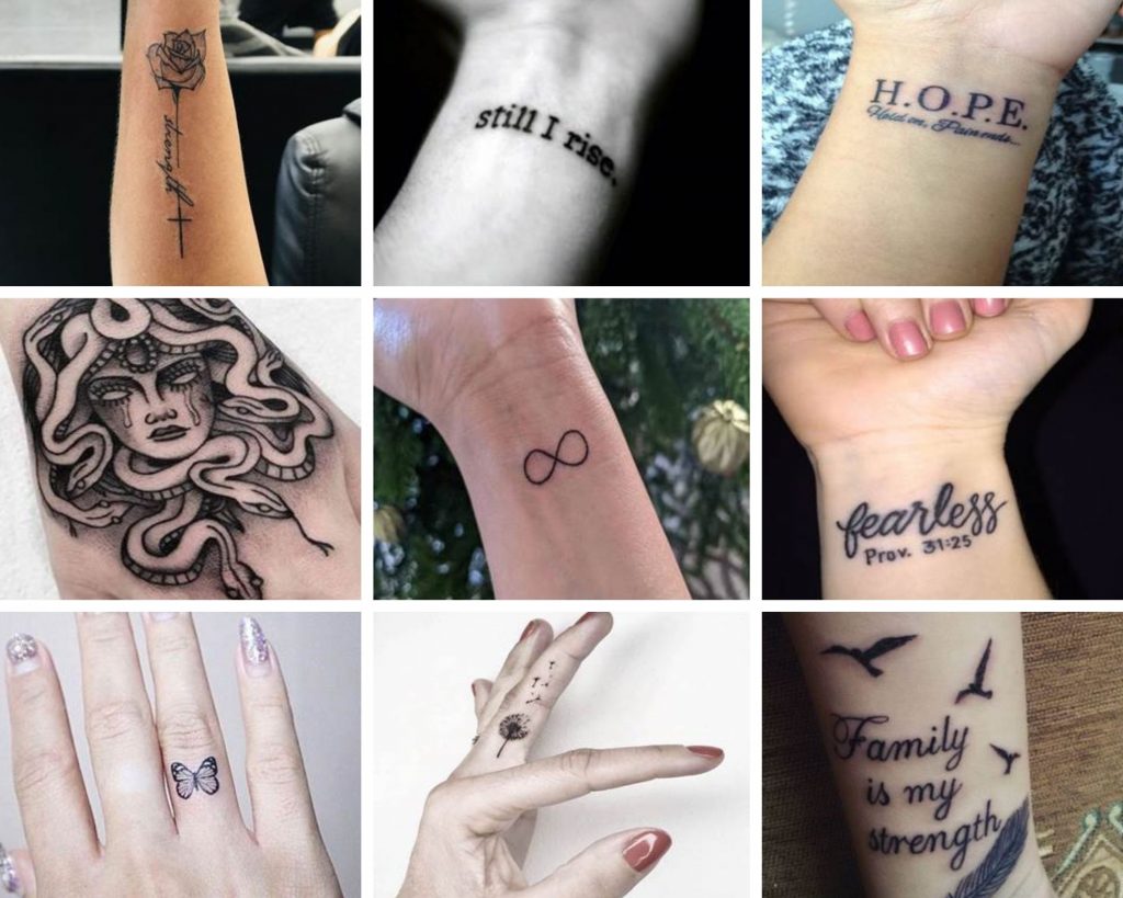 strength symbol tattoos for females