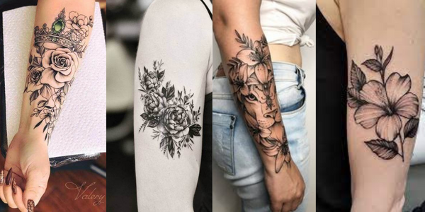 meaningful female classy half sleeve tattoo
