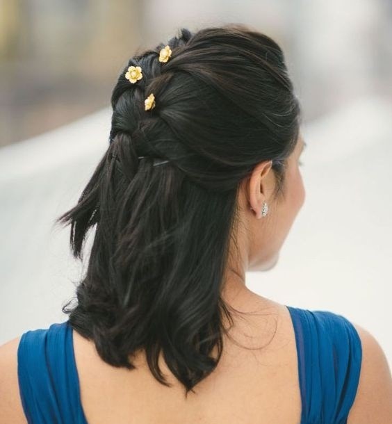 hairstyles for short hair on saree