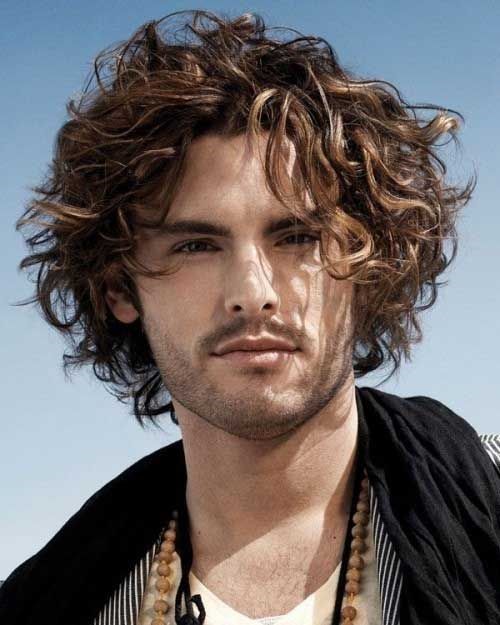 long curly hairstyle for man
