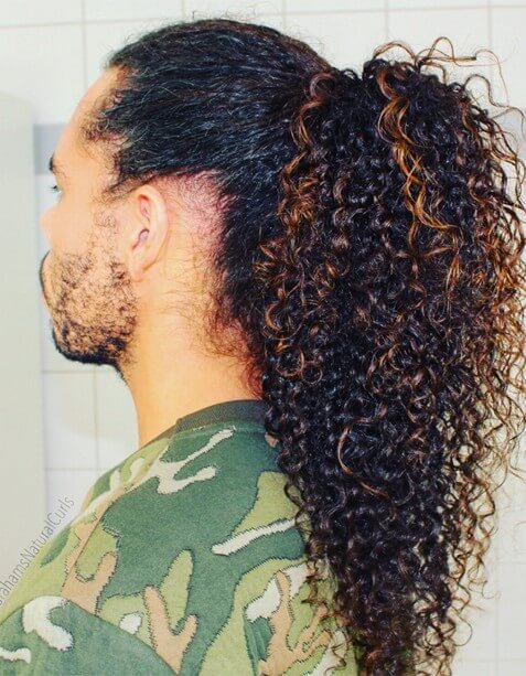 long curly hairstyle for man
