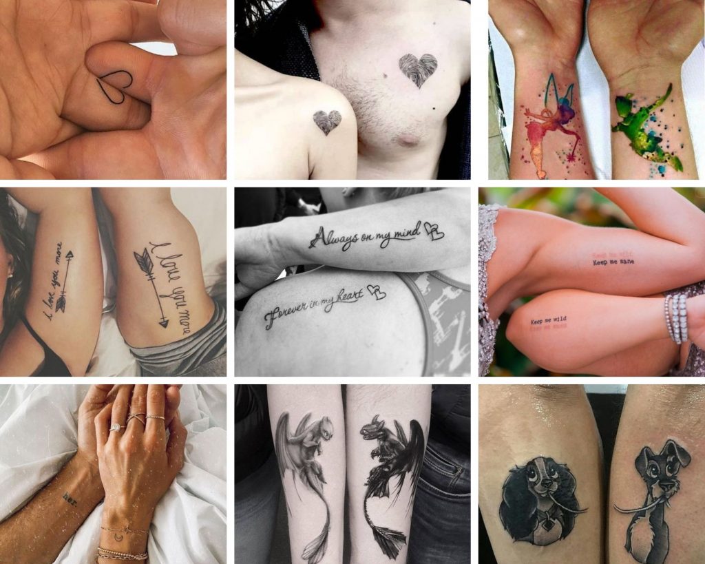unique tattoos small: 54 couples unique tattoos
