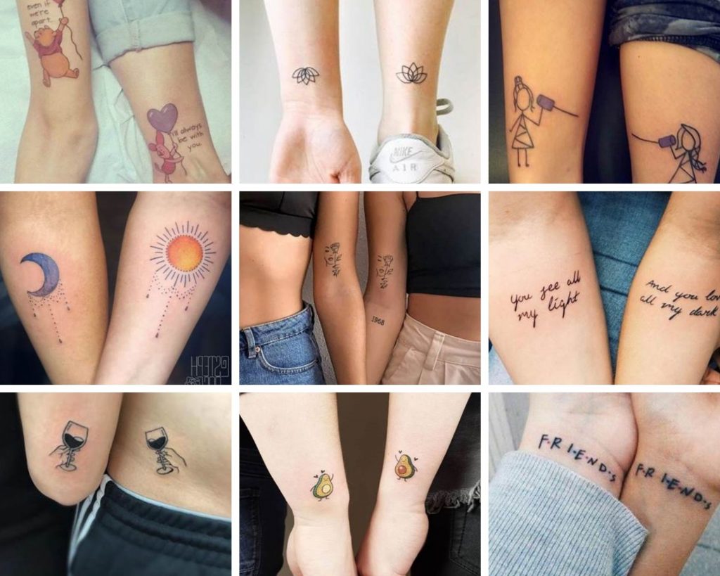 162 Unique Tattoos For Couples, BFFs, and Sisters 21
