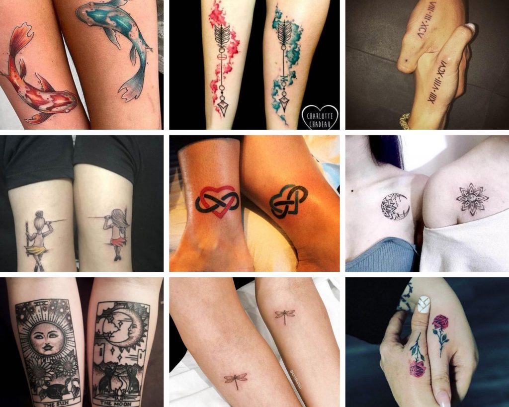 162 Unique Tattoos For Couples, BFFs, and Sisters 28