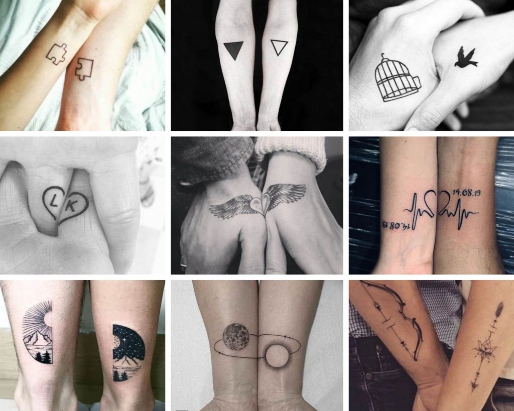 unique tattoos small: 54 couples unique tattoos

