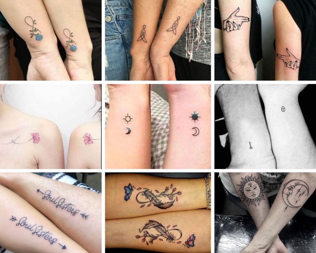 162 Unique Tattoos For Couples, BFFs, and Sisters 30