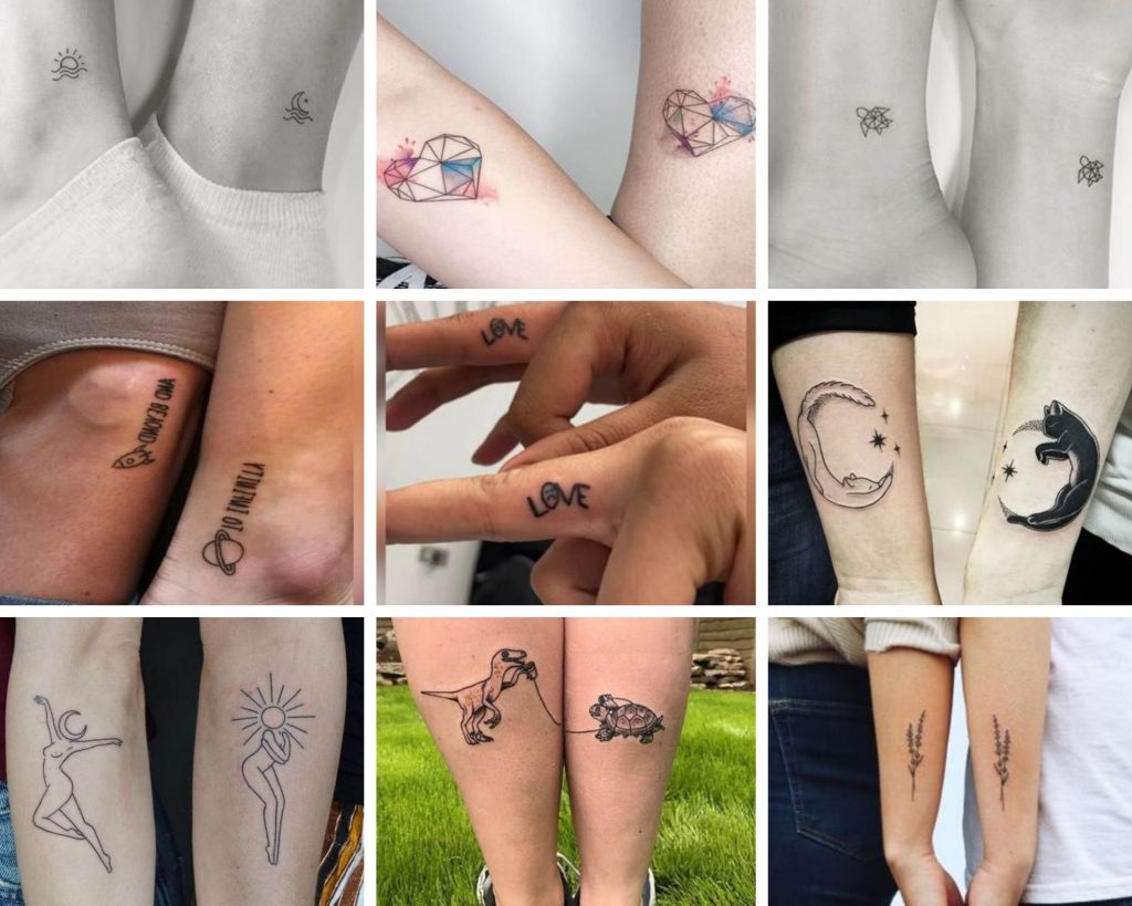 162 Unique Tattoos For Couples, BFFs, and Sisters 25