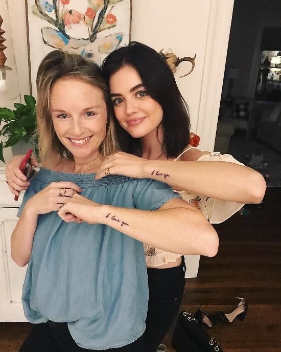 I love you quote tattoo on the arms of mother and daughter as an inspiration for mother daughter tattoos- ZeroKaata Studio