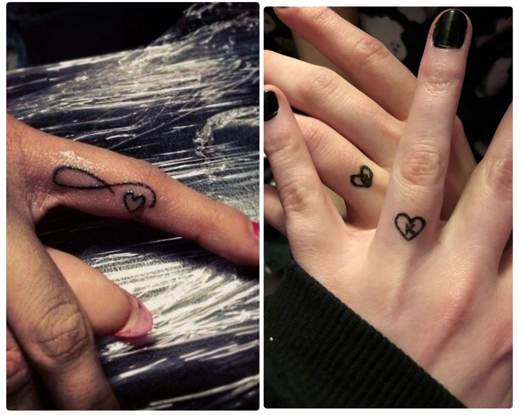 a collage of 2 heart tattoos finger designs as an inspiration for heart for tattoo designs for you