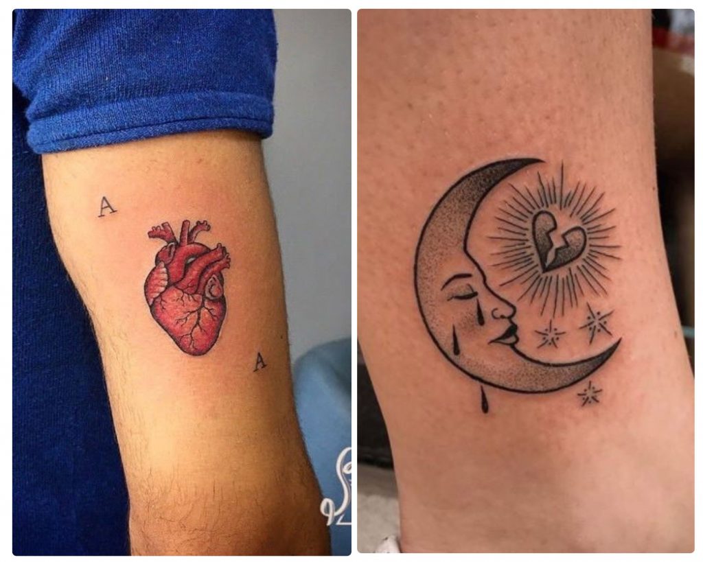 a collage of 2 heart tattoos on hand and arm designs as an inspiration for heart for tattoo designs for you