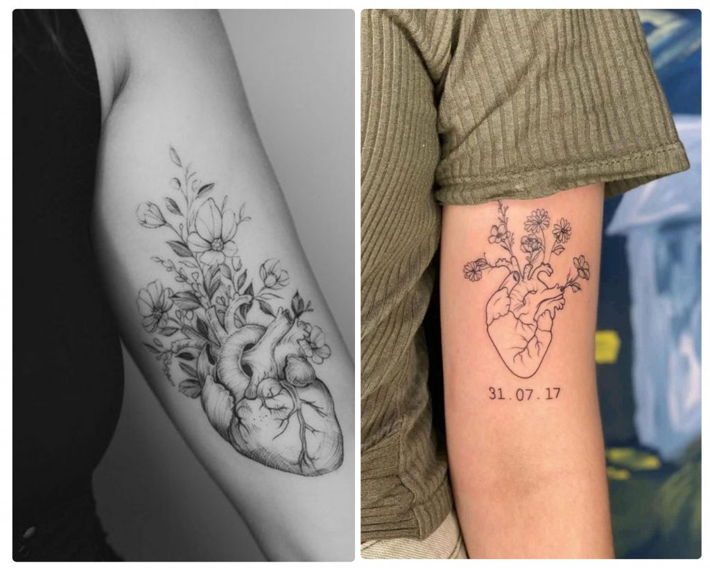 a collage of 2 heart tattoos on hand and arm designs as an inspiration for heart for tattoo designs for you