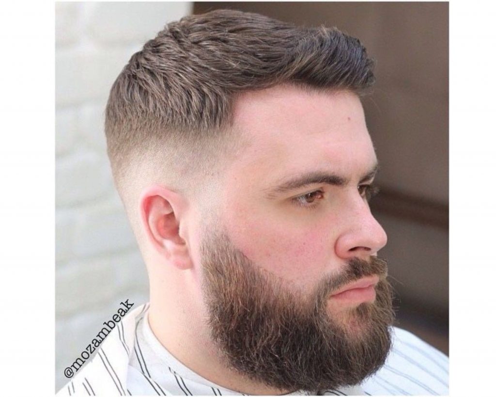 men's hairstyle for round face with beard